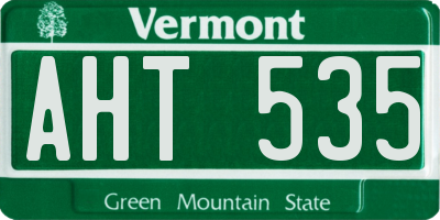 VT license plate AHT535
