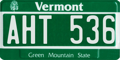 VT license plate AHT536