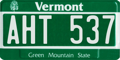 VT license plate AHT537