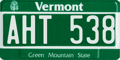 VT license plate AHT538