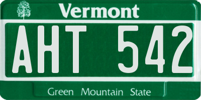 VT license plate AHT542