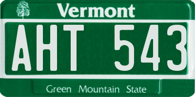VT license plate AHT543