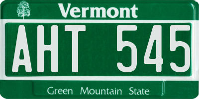 VT license plate AHT545