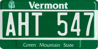 VT license plate AHT547