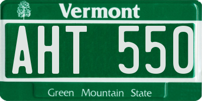 VT license plate AHT550
