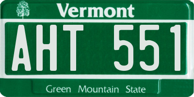 VT license plate AHT551