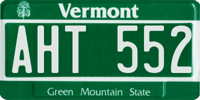 VT license plate AHT552