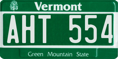VT license plate AHT554