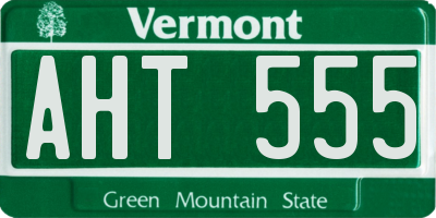 VT license plate AHT555