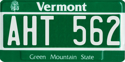 VT license plate AHT562