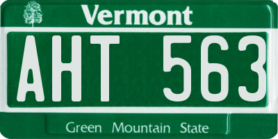 VT license plate AHT563