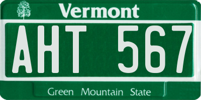 VT license plate AHT567