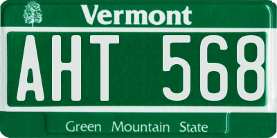 VT license plate AHT568