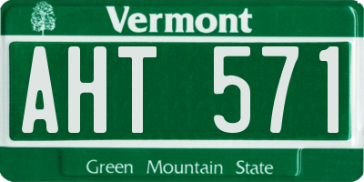 VT license plate AHT571