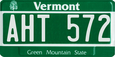 VT license plate AHT572