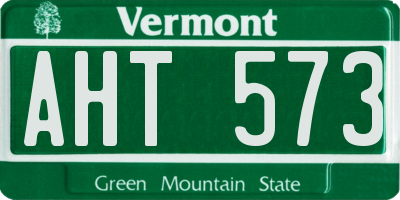 VT license plate AHT573