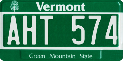 VT license plate AHT574