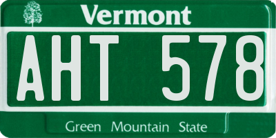 VT license plate AHT578