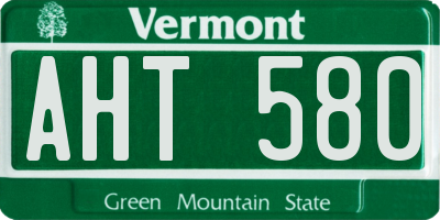 VT license plate AHT580