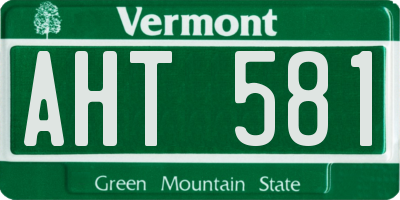 VT license plate AHT581