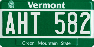 VT license plate AHT582