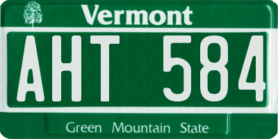 VT license plate AHT584