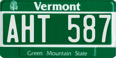 VT license plate AHT587