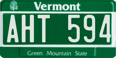 VT license plate AHT594
