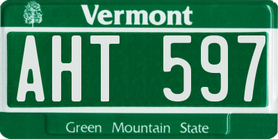 VT license plate AHT597