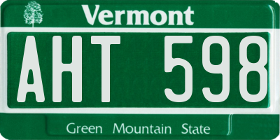 VT license plate AHT598