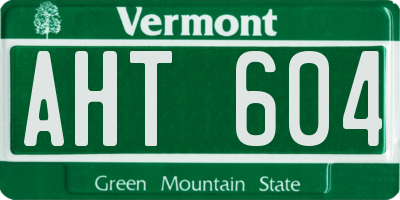 VT license plate AHT604