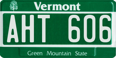 VT license plate AHT606