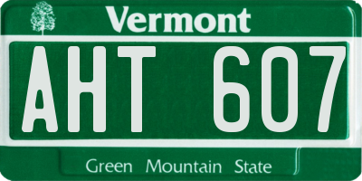 VT license plate AHT607