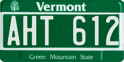 VT license plate AHT612