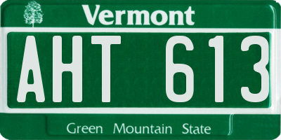 VT license plate AHT613