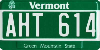 VT license plate AHT614