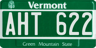 VT license plate AHT622