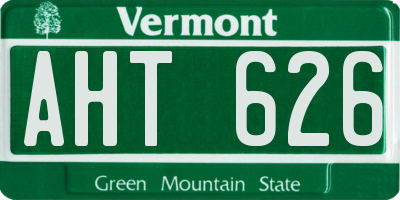 VT license plate AHT626
