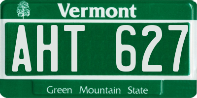 VT license plate AHT627