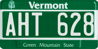 VT license plate AHT628