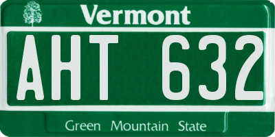 VT license plate AHT632
