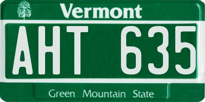 VT license plate AHT635