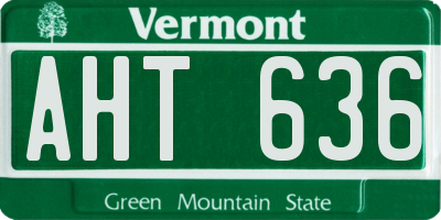 VT license plate AHT636