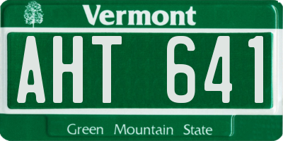 VT license plate AHT641