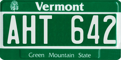 VT license plate AHT642