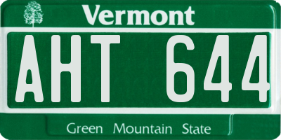 VT license plate AHT644