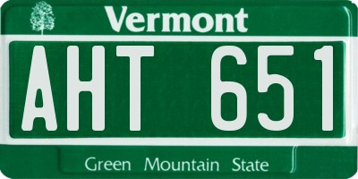 VT license plate AHT651