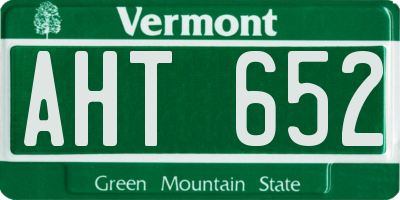 VT license plate AHT652