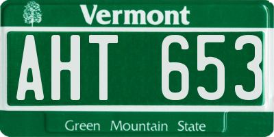 VT license plate AHT653