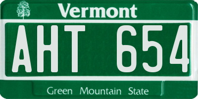 VT license plate AHT654